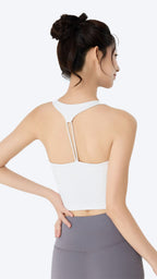 VibeMove Ruched Waist Workout Sports Bra