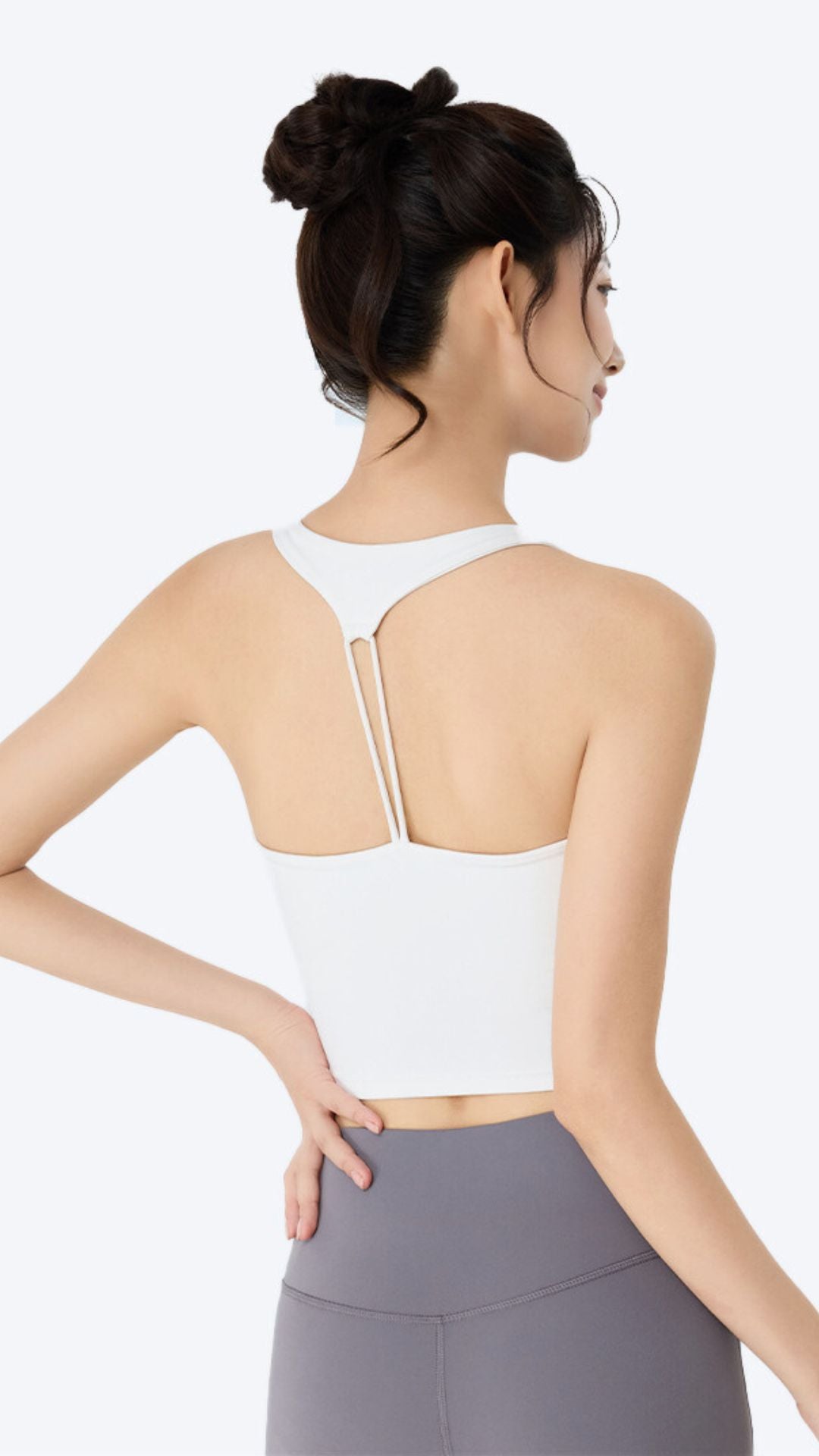 VibeMove Ruched Waist Workout Sports Bra