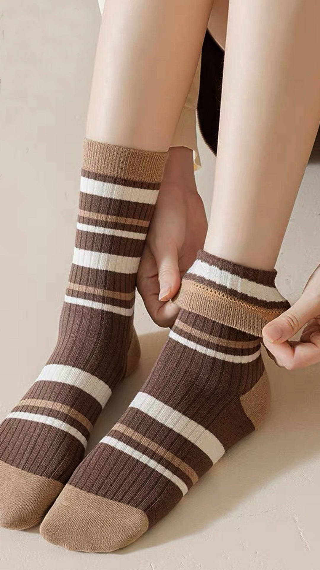 Vintage Mélange Striped Socks (5 Pairs Set)