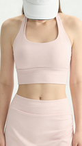 Twist Back Halter Sports Bra