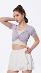 Barre Twist Short Sleeve Crop Top
