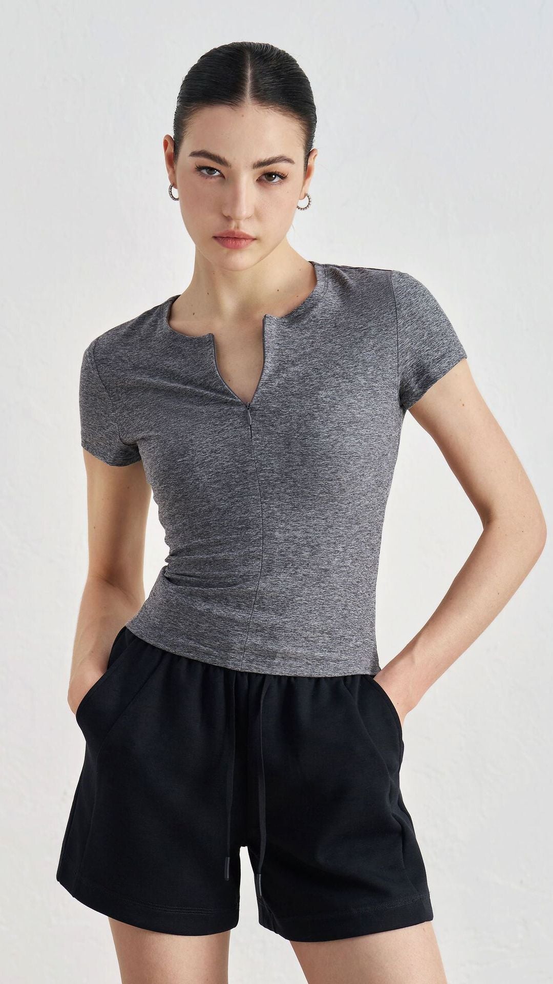 Premium Cinched Waist Yoga T-Shirt