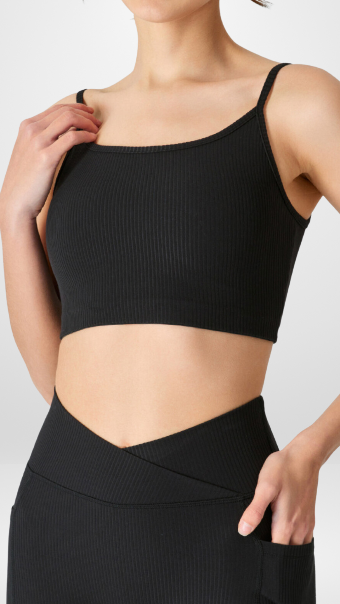 Ribbed Cropped Tank Bra