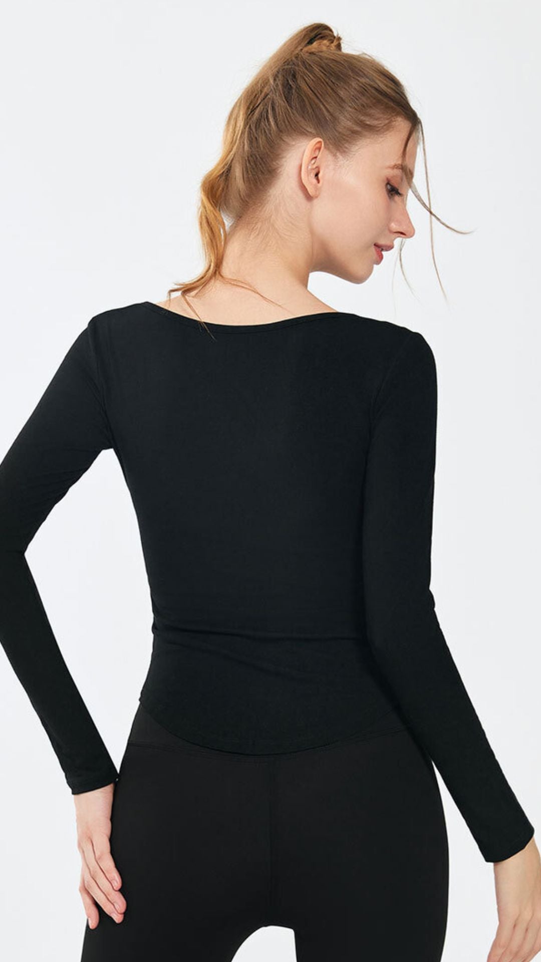 AllDay Soft V-Neck Ribbed Long Sleeve