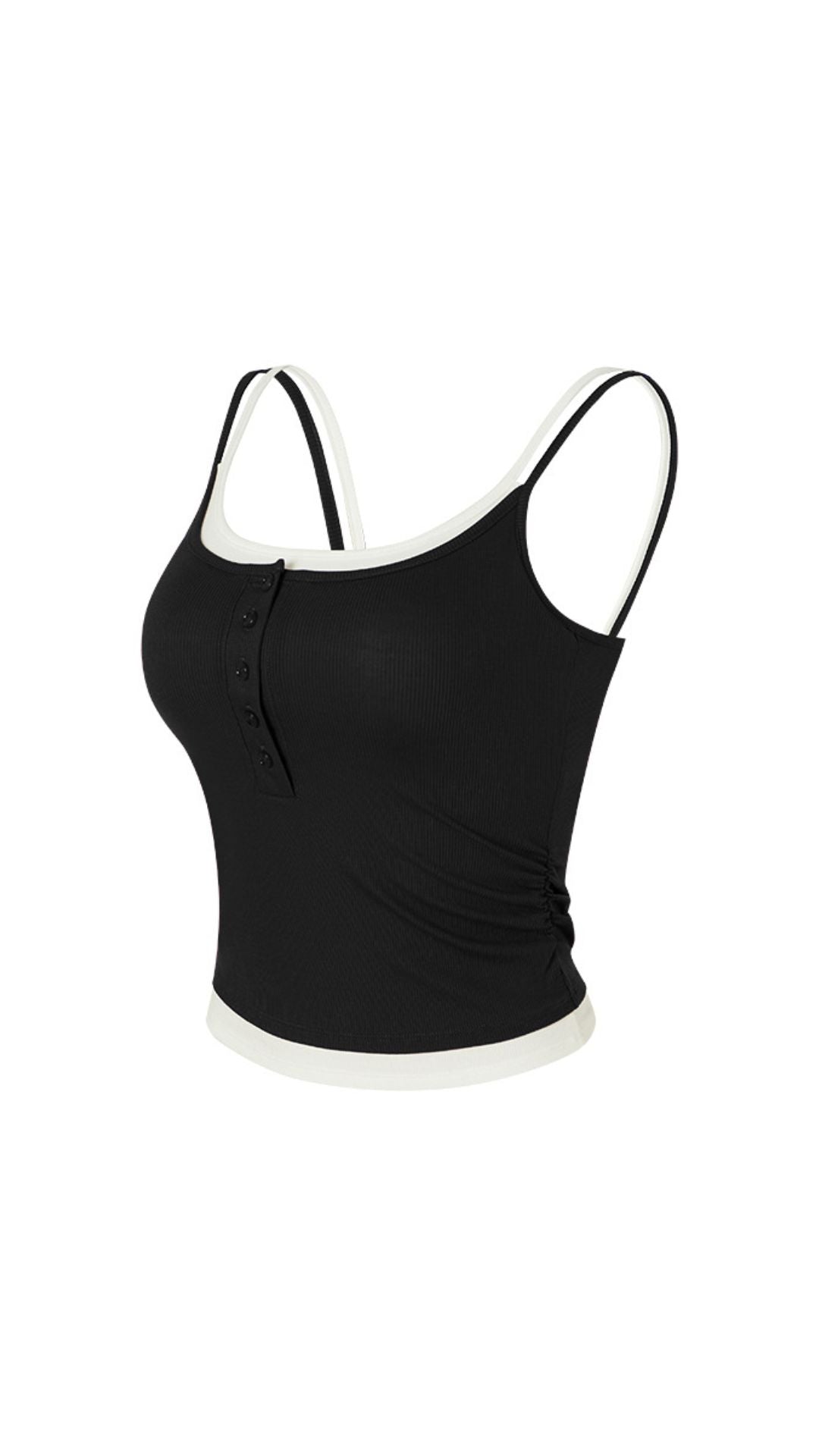 Soft Breeze Button Ribbed Tank Bra