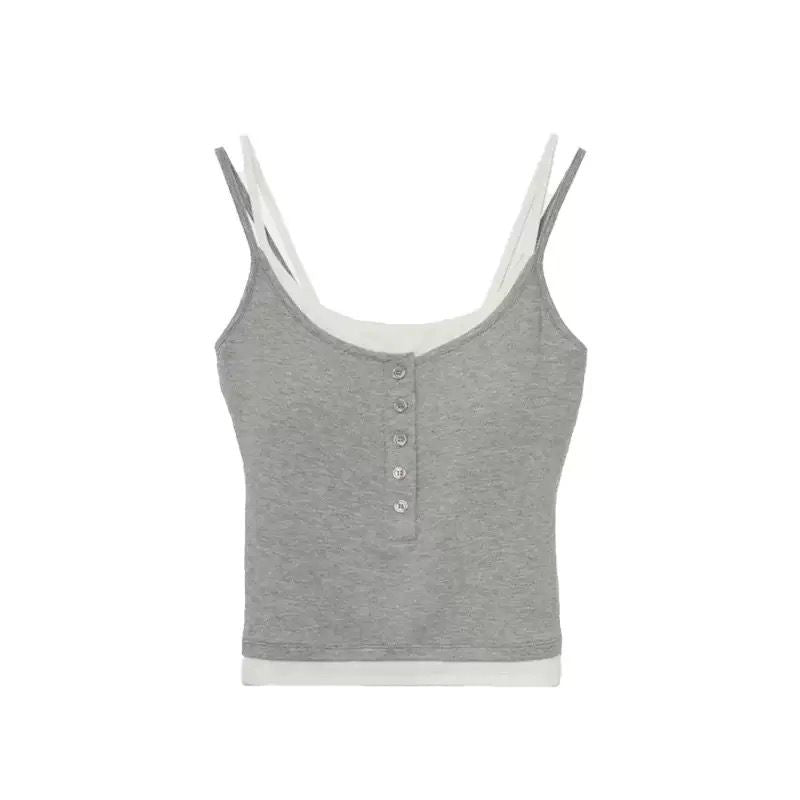 Soft Breeze Button Ribbed Tank Bra