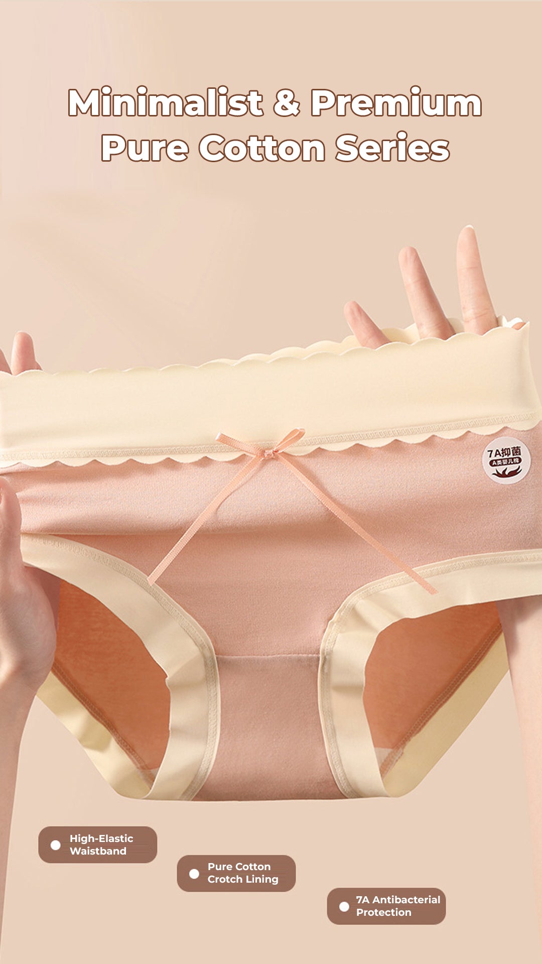 Sweet Serenity Ribbon High Waist Panties (Buy 3 Get 3 Free)