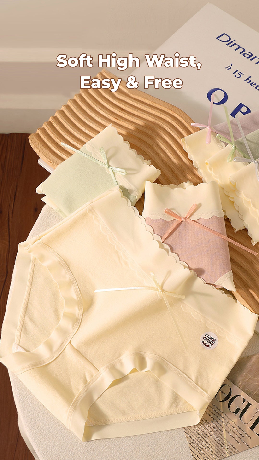 Sweet Serenity Ribbon High Waist Panties (Buy 3 Get 3 Free)