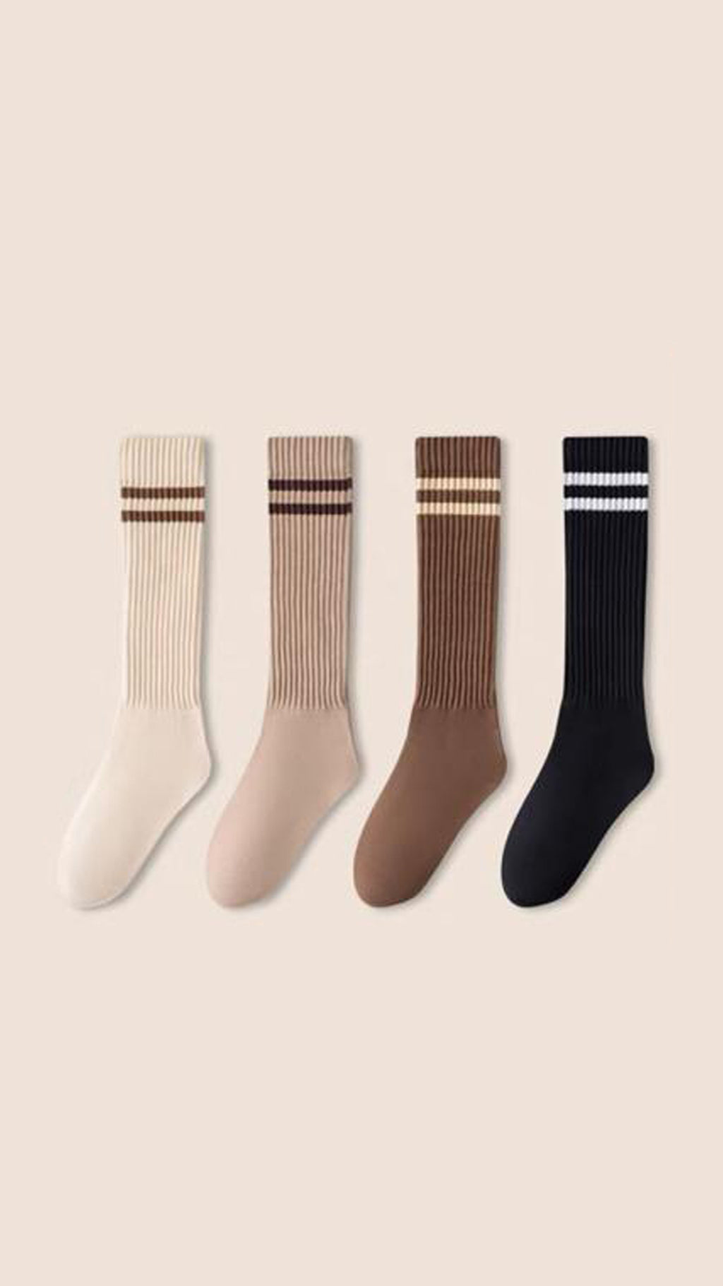 YouthStripe Long Socks (4 Pairs Set)