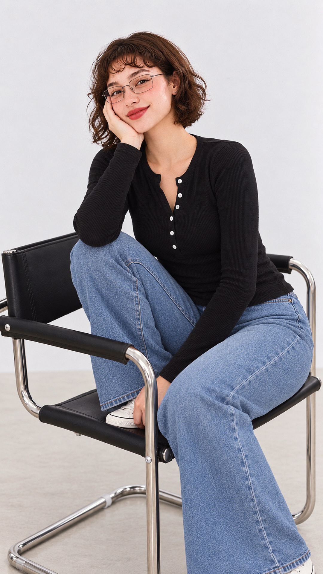 Soft Button Long Sleeve Top