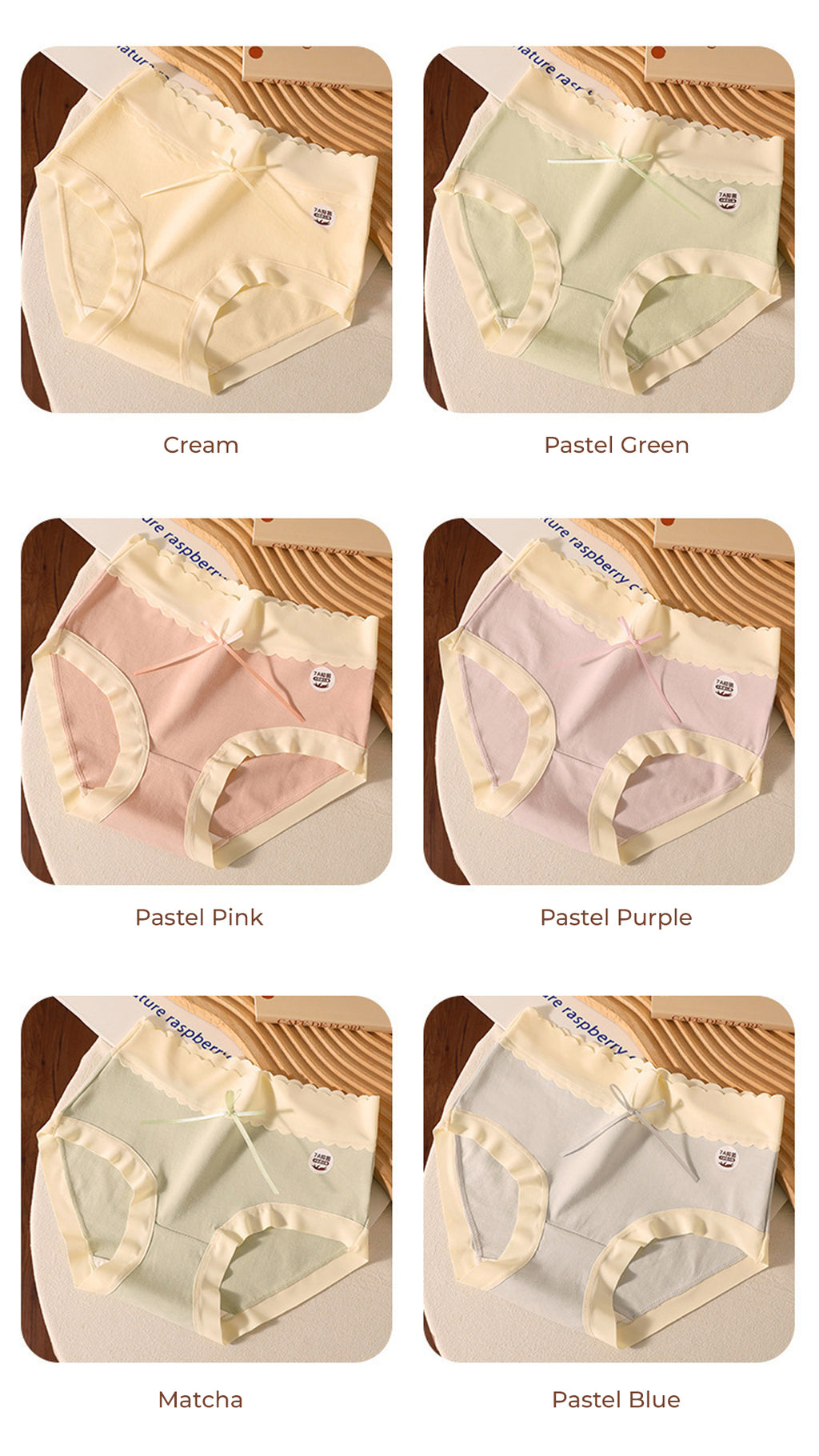 Sweet Serenity Ribbon High Waist Panties (Buy 3 Get 3 Free)