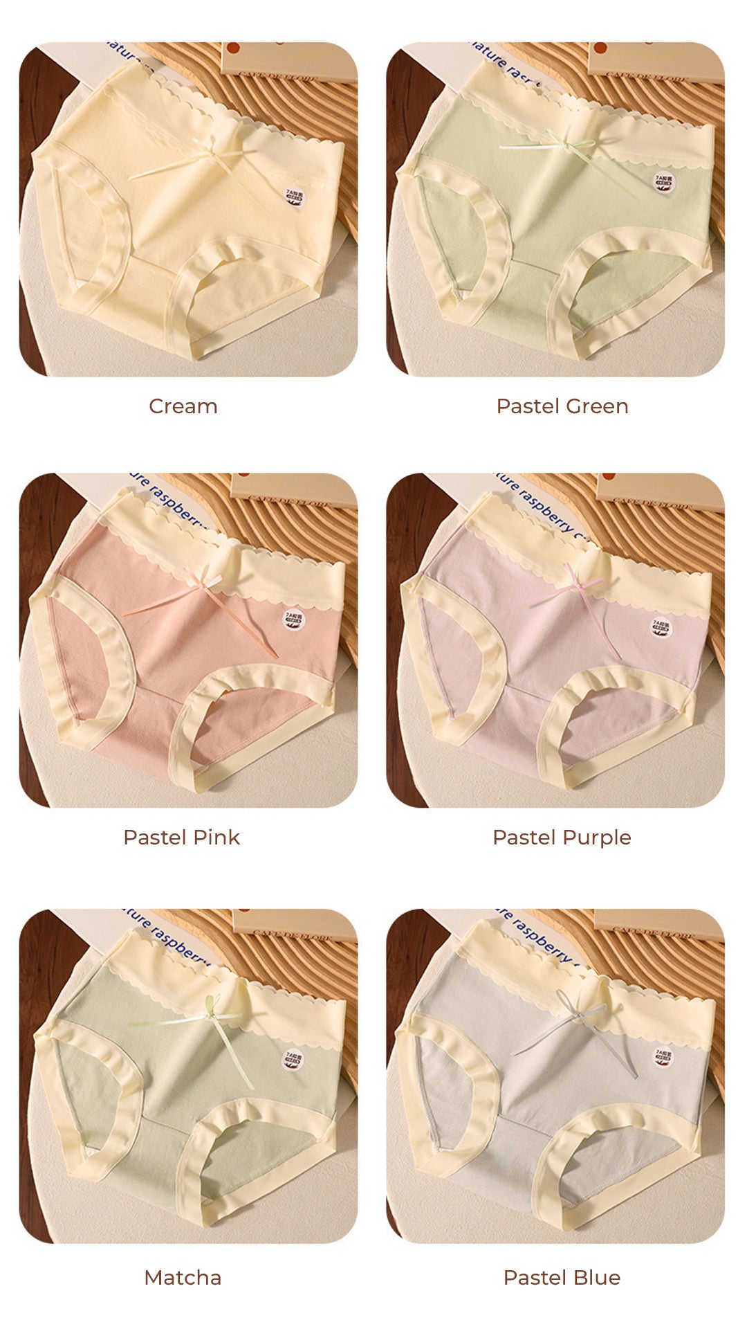 Sweet Serenity Ribbon High Waist Panties (Buy 3 Get 3 Free)