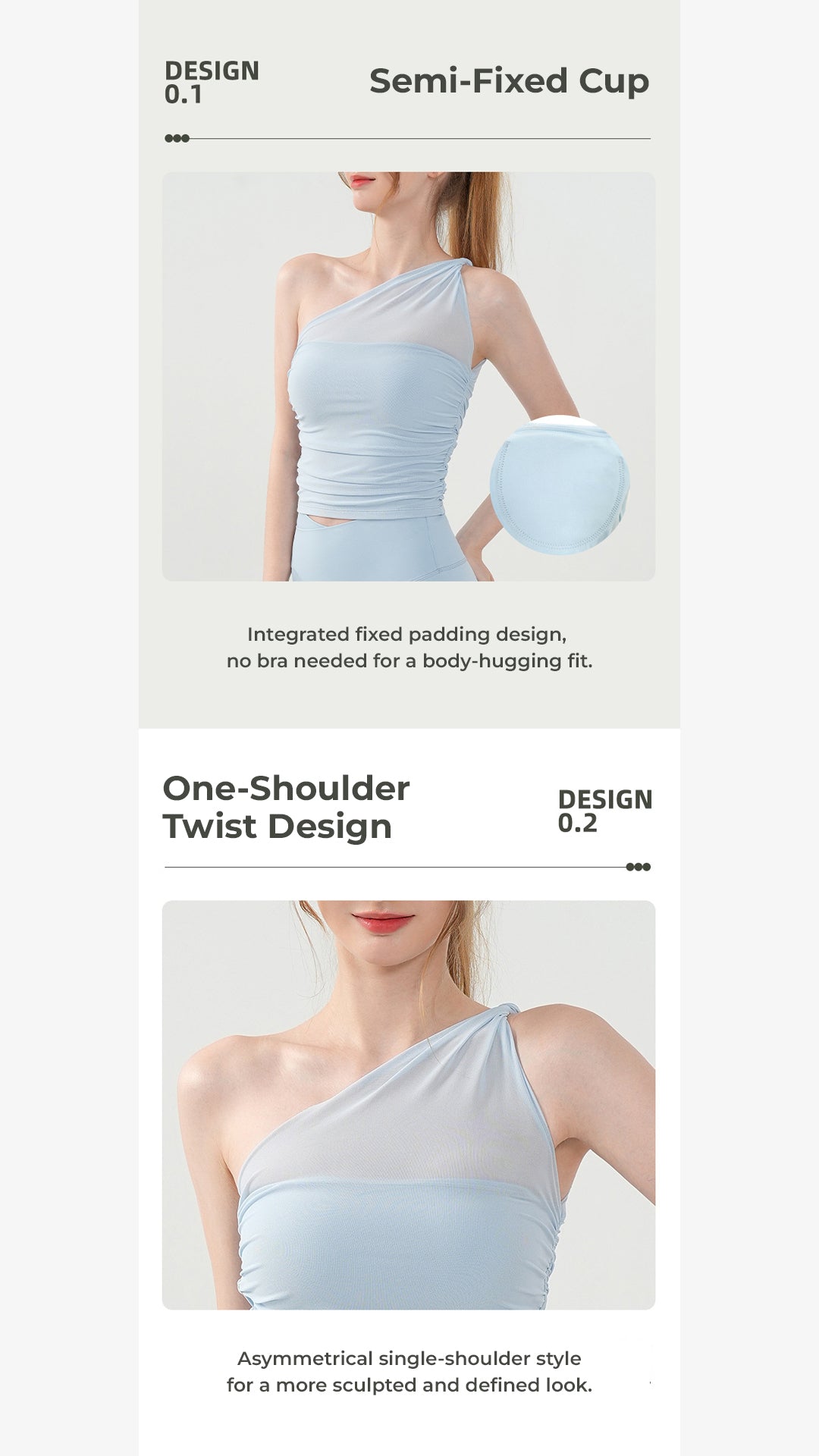 StrapLess One-Shoulder Performance Sports Bra
