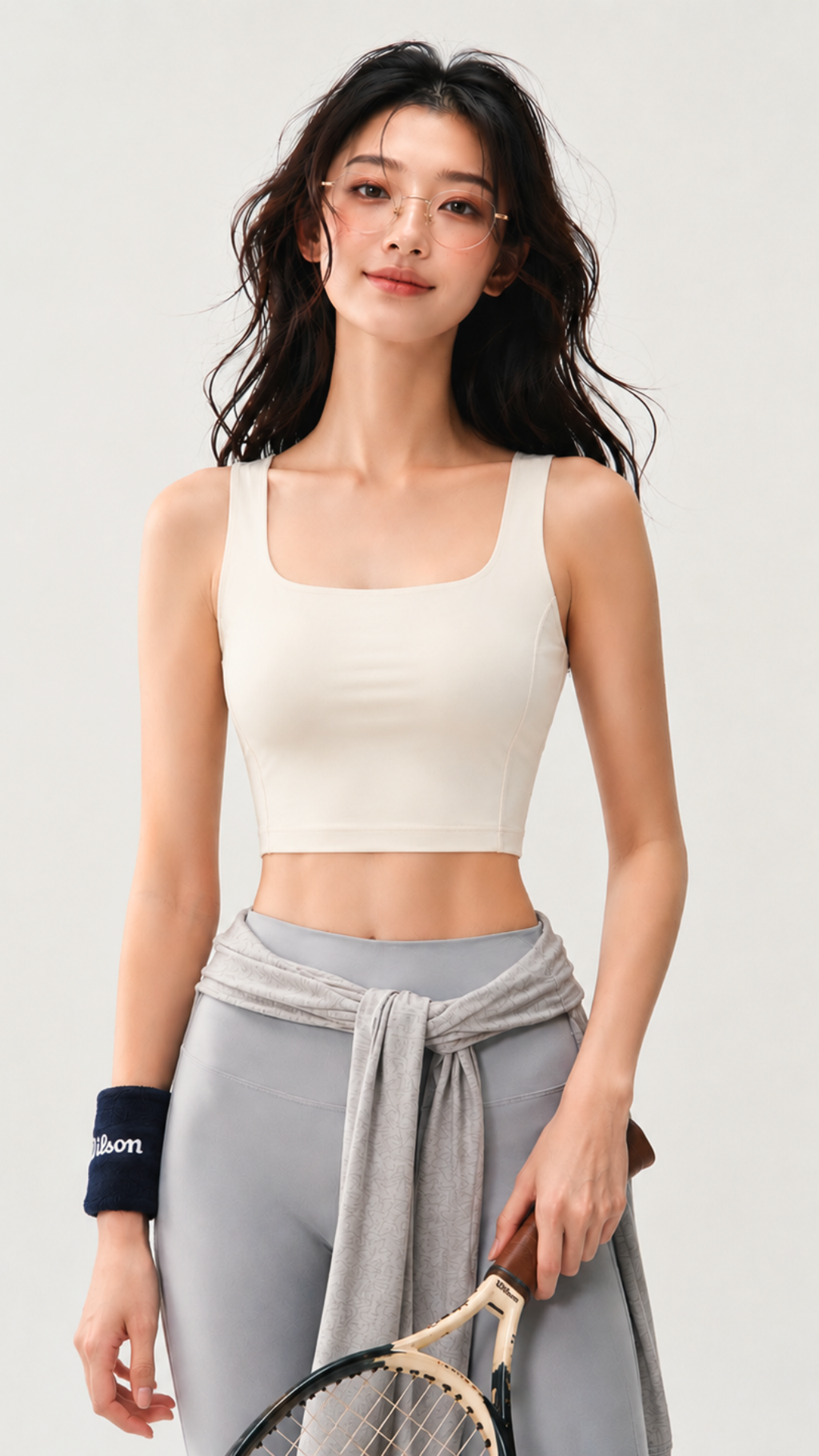 Square-Neck Crop Yoga Sports Bra