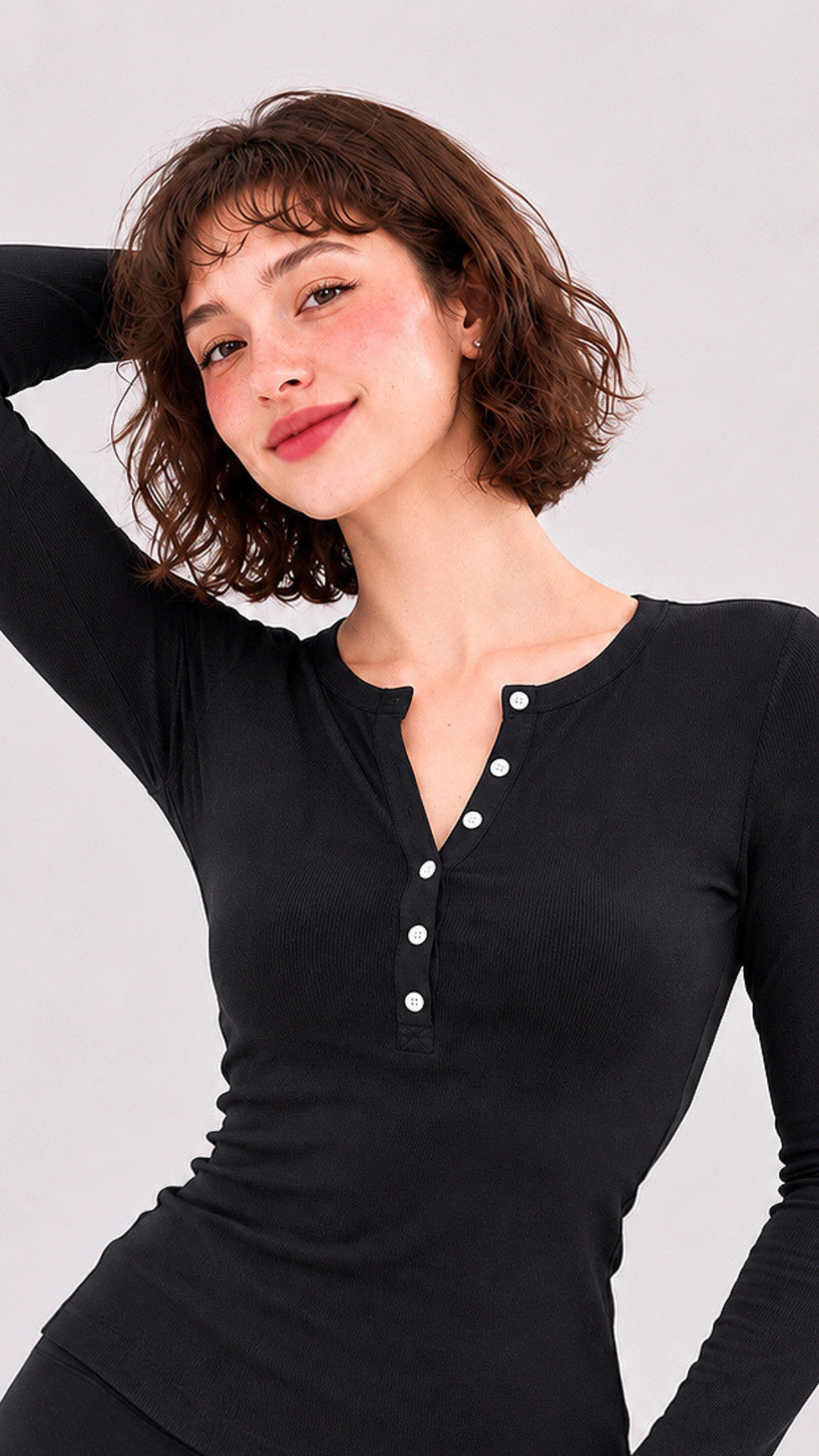 Soft Button Long-Sleeve Top