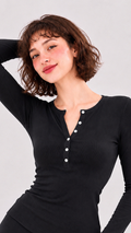 Soft Button Long-Sleeve Top