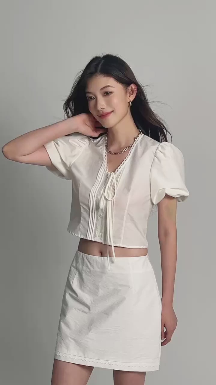 Celestial Lace Ribbon Top
