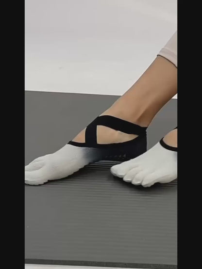 Gradient Non-Slip Five-Toe Yoga Socks